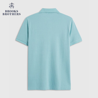 布克兄弟（BrooksBrothers）男24夏刺绣logo纯棉休闲翻领短袖Polo衫 4003-蓝绿色 XS