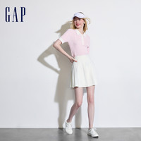 88VIP：Gap 盖璞 女士纹理感撞色polo衫小香风短袖针织衫