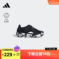 adidas「小浮艇」ALTAVENTURE 2.0休闲凉鞋男婴童阿迪达斯 黑/白/浅灰 24码