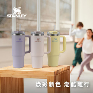 STANLEY 史丹利 Quencher巨无霸吸管杯办公车载水杯不锈钢保温杯887ML-岩灰 岩灰色 887ml