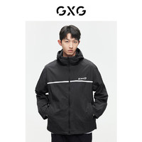 GXG奥莱 2024年夏季黑色防晒衣外套时尚印花夹克外套男 黑色 180/XL