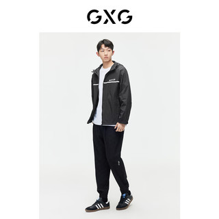 GXG奥莱 2024年夏季黑色防晒衣外套时尚印花夹克外套男 黑色 165/S