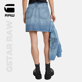 G-STAR RAW夏季薄款高腰Viktoria女士潮流显瘦孟产牛仔短裙2024D24887 褪色深蓝 24