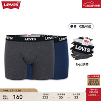 Levi's 李维斯 24春季男士针织短裤平角裤舒适2条组合装 蓝色/灰色 M