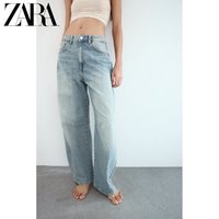 ZARA 24夏季新品 女装 中腰气球版型休闲阔腿牛仔裤 3607125 405
