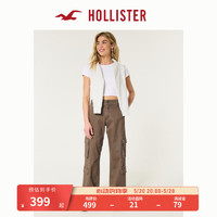 HOLLISTER24夏季美式4口袋高腰宽松休闲工装裤 女 KI356-4130 棕色 165/72A