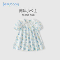 JELLYBABY 杰里贝比 女童裙子纯棉2023新款儿童公主裙短袖3岁5宝宝连衣裙夏季