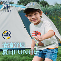 Gap男幼童2024夏季高弹凉感小熊印花短袖T恤儿童装上衣465336 白色 100cm (2-3岁)亚洲尺码
