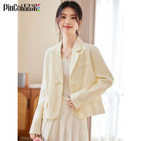 PinCai 品彩 中国风短外套女西装领中国结复古中式上衣气质外套 P13KF4477