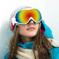 LECAGE 乐凯奇 滑雪眼镜双层防雾男女滑雪镜大球面可卡近视护目雪镜装备