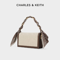 CHARLES & KEITH CHARLES&KEITH24春新款CK2-70770588-1拼接帆布丝带小方包斜挎包