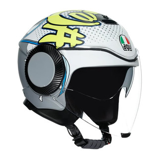 爱吉威 ORBYT城市系列摩托车头盔 哑光灰/卡通黄图案 XL