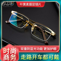 宫之彩远近两用老花镜男时尚半框款高清防蓝光老人超轻看远看近走路开车 300度/65-69岁