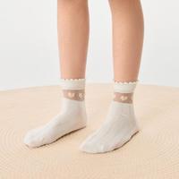 巴拉巴拉 女童袜子儿童网眼袜夏季薄款透气中筒袜甜美文艺萌四双装