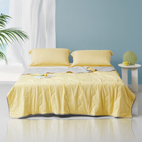  罗莱生活 LUOLAI 家纺 抗菌冰皮七星小凉被 黄色 200*230cm