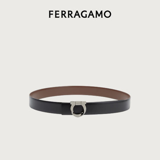 菲拉格慕（Ferragamo）男士黑色扭转造型Gancini固定皮带 0770934_C  _100  100（2尺8-2尺9）