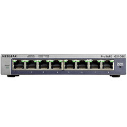 NETGEAR 美國網件 網件GS105E/GS108E八口全千兆交換機8口網絡監控分流1000m分線器網管802.1Q vlan鐵殼QOS單線復用
