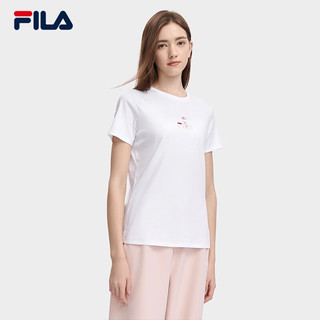 FILA斐乐女子短袖T恤 夏季基础简约时尚休闲短袖衫 标准白-WT 180/96A/XXL