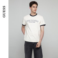 GUESS24年夏季男女同款撞色款字母logo短袖T恤-M4PP42K2Q40 G023-米色 XS