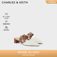 CHARLES&KEITH24夏一字带尖头粗跟穆勒拖凉鞋女CK1-60580278 Multi综合色 38