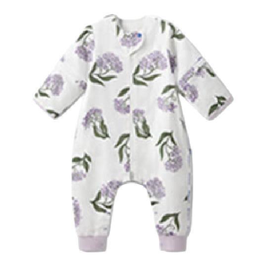 babycare BC2210016-6 婴儿长袖分腿式睡袋 星月草灰紫 80码