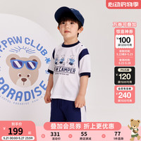 PawinPaw卡通小熊童装2024年夏季男女童大童-上下套装 Navy藏青色/59 140