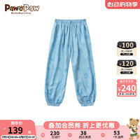 PawinPaw卡通小熊童装24年夏季男女童满印裤子 Blue蓝色/50 150
