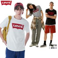 Levi's 李维斯 新版情侣短袖T恤潮牌简约字母logo印花白