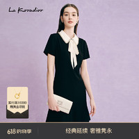 拉珂蒂（La Koradior）2024年春夏三醋酸气质连衣裙 黑色 2XL