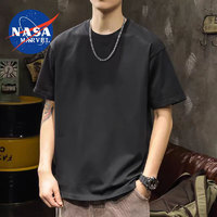 NASA MARVEL NASA MA衣青少年大码男士纯棉短袖上衣 黑色 L（适合120-140斤）