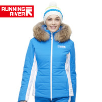 RUNNING RIVER 女式防水透气保暖修身经典双板滑雪服上衣N6410