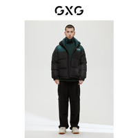 GXG 男装商场同款绿意系列黑色羽绒服2022年冬季新品