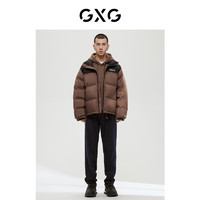 GXG 男装商场同款费尔岛系列棕色羽绒服2022年冬季新品
