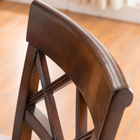 威灵顿 美式乡村餐椅复古欧式全实木餐椅简约靠背椅餐桌椅H603-23