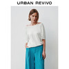 URBAN REVIVO UR2024夏季新款女装时尚慵懒氛围感宽松露肩短袖T恤UWH440047