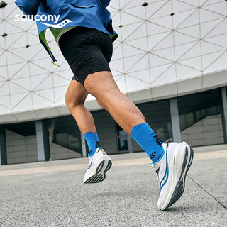Saucony索康尼胜利21专业缓震跑鞋男跑步鞋训练运动鞋白兰45