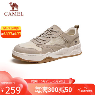 骆驼（CAMEL）透气网面运动鞋工装厚底休闲板鞋男 G14S136164 烟沙色 39 