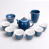 苏客 茶具套装陶瓷家用简约办公室茶壶茶杯盖碗茶碗泡茶功夫茶具礼盒装 茶壶套装(霁蓝)