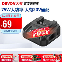 DEVON 大有 20V充电器锂电产品通用充电器5378/5388/5339标充快充闪充 5388/20V快充充电器（75W）