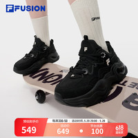 FILA FUSION斐乐潮牌女鞋帆布鞋泡泡鞋2024夏季休闲鞋运动鞋 黑-BK 36