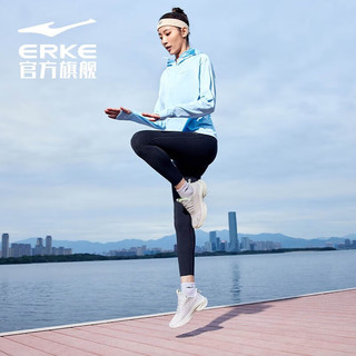鸿星尔克（ERKE）【惊蛰】运动跑鞋女减震轻便网面透气回弹户外慢跑步鞋子 正白/芭比粉 35