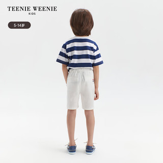 Teenie Weenie Kids小熊童装24夏季男童柔软舒适条纹短袖T恤 藏青色 160cm