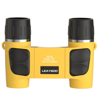 雷龙（leaysoo）星耀6x18便携式高倍高清双筒儿童望远镜动物户外观测 黄色