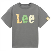 Lee 童装儿童短袖2024新品夏季涂鸦印花休闲上衣 碳灰色 1