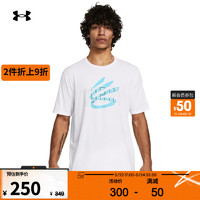 安德玛 UNDERARMOUR）春夏库里Curry 'Champ Mindset'男子篮球运动印花短袖T恤1383382 白色100 M