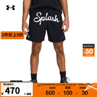 安德玛 UNDERARMOUR）春夏库里Curry男子篮球运动网眼短裤1383374 黑色001 XL