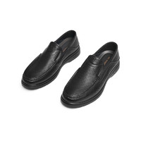 紅蜻蜓 男鞋2024夏季新款鏤空一腳蹬皮鞋男士休閑皮鞋真皮透氣涼鞋