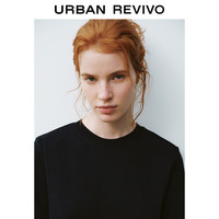 URBAN REVIVO 女士慵懒休闲字母垂坠感中长款连衣裙 UWU740049 正黑 S