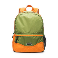 GOX超轻折叠背包登山包旅游双肩包防泼水尼龙耐磨包男女通用休闲书包 绿橙 绿橙标准款（12L）