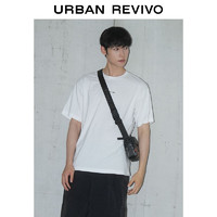 URBAN REVIVO 男士休闲百搭字母印花圆领短袖T恤 UMF440081 本白 XL